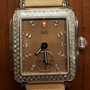 Michele Deco 16 Diamond Watch in Natural